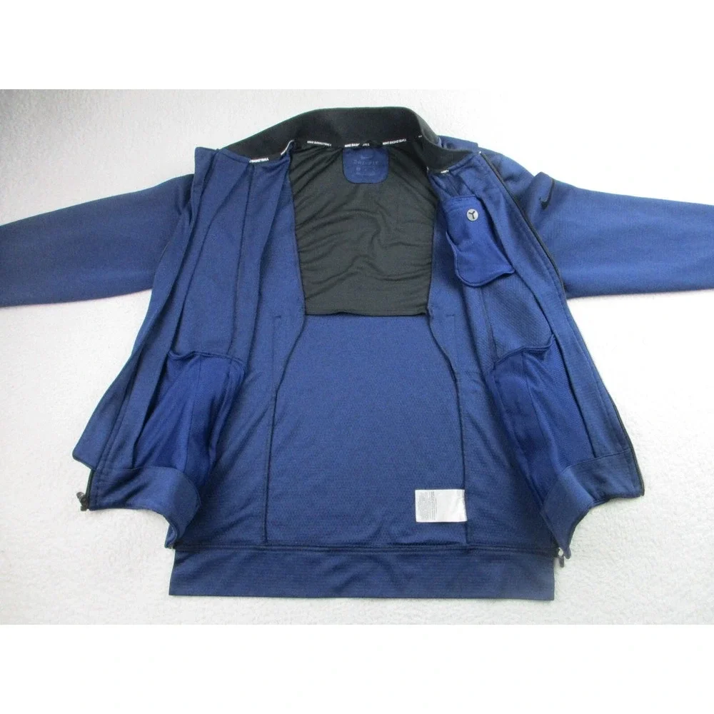 Nike Basketball Hyper Elite Jacket Mens Medium Blue L/S Full Zip Dri-Fit Pockets